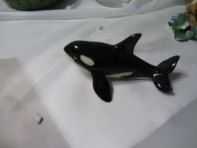 HAGEN RENAKER WOW Black & White Orca Killer Whale - 4 " L Figurine 1986 PERFECT