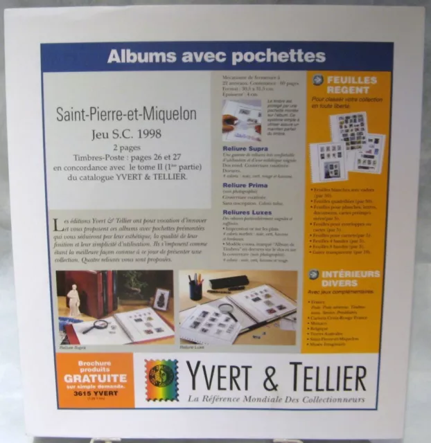 Yvert et Tellier - JEU ST PIERRE et MIQUELON S.C. 1998 (Avec Pochettes)