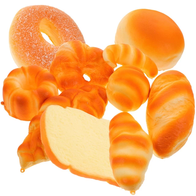 10pcs Fake Cake Artificial Bread Set Bakery Decoration Photography Props 7