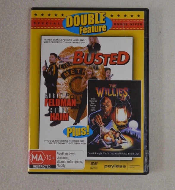 BUSTED & THE Willies Double Feature DVD Region 4 Corey Feldman & Corey ...