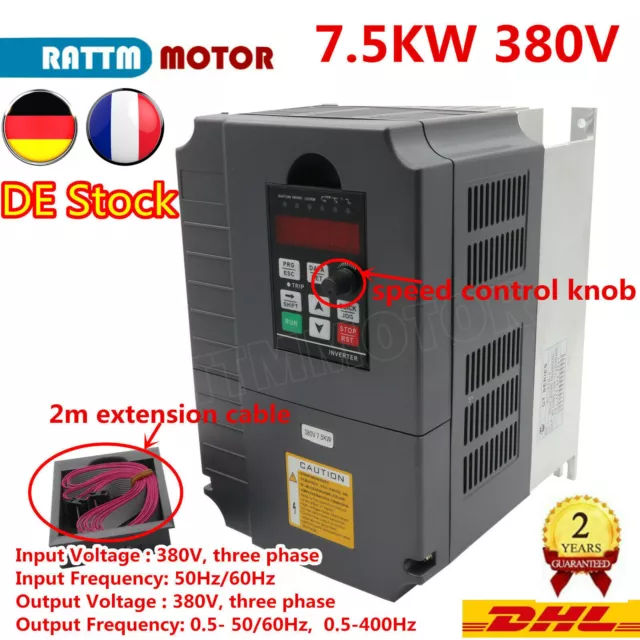 〖FRA〗7.5KW VFD Inverter RS-485 Frequency Drive Converter 3 Phase 380V 10HP 400Hz