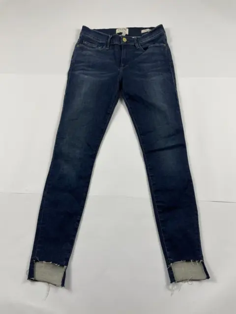 Women's Frame Denim Le Skinny De Jeanne Jeans Size 27 Blue Zip Fly #1282