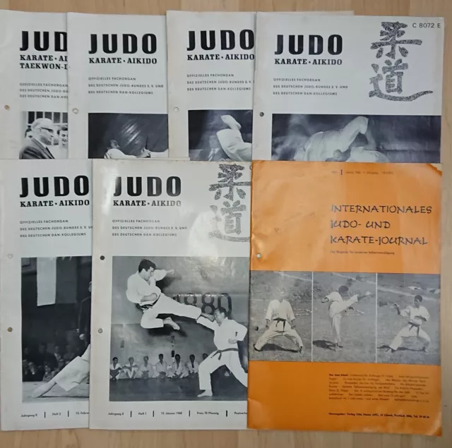 Judo Karate Aikido 6 Hefte 1968 + Zugabe Fachorgan Deutscher Judo-Bund