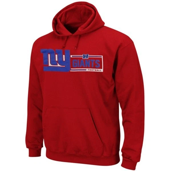 NFL New York Giganti Hoody Felpa con Cappuccio Pullover Victory7 Rosso Calcio