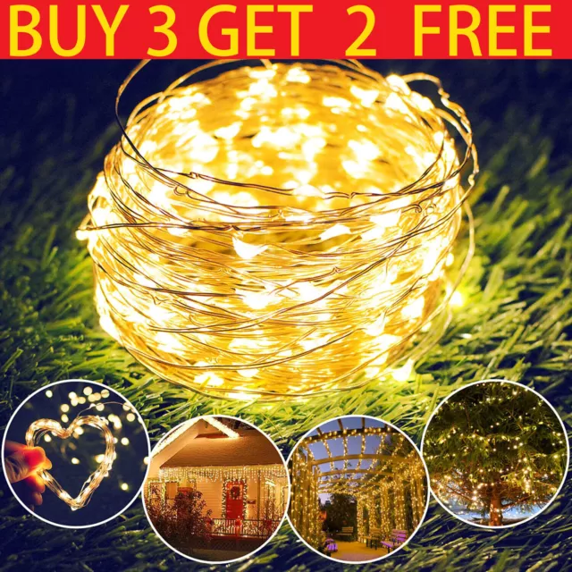 Fairy String Lights 20/50/100LED Christmas Tree Xmas Light Indoor Outdoor Decor