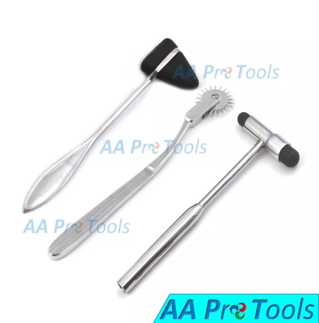 Set of Neurological Reflex Taylor Buck Hammer Pinwheel Medical Diagnostic