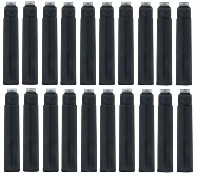 20 - Fountain Pen Refill Ink Cartridges for Kaweco Sport, Pelikan, Sensa - BLACK