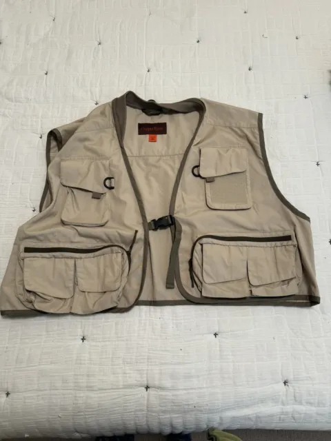 Copper River Fishing Vest 9 Pockets Khaki Size 2XL