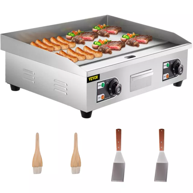 VEVOR Plancha Professionnelle Électrique Plancha de Cuisson de 664 x 470 x 220mm