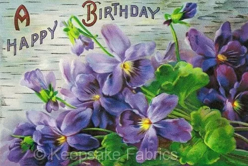 Birthday Purple Flowers Crazy Quilt Block Multi Szs FrEE ShiPPinG WoRld WiDE (V9