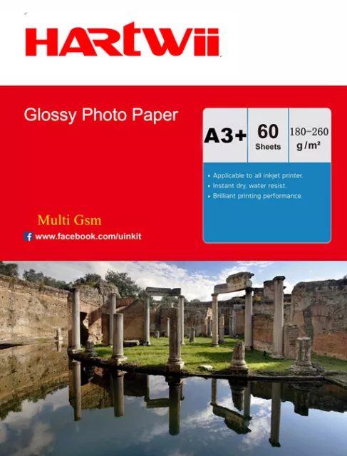 A3 Plus A3+ 180 / 240 / 260 Gsm High Gloss Photo Inkjet Paper 13x19 - 60 Sheet