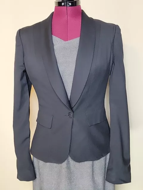 Stella McCartney All-Season Blazer Womens Black Wool Single Breasted Sz 40