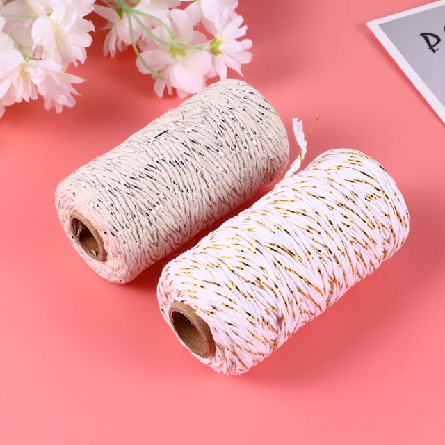2 Roll Nähen Von Baumwollfäden Geflochtenes Baumwollschnürband Makramee Geschenk
