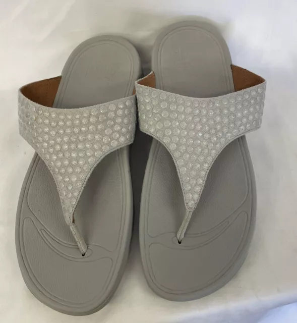 FitFlop Size 8 Sandals Women's Gray  Toe Post Suede Thong Slip On