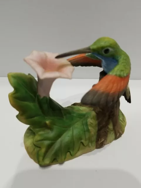 BRONSON COLLECTIBLES Stripe Tailed HUMMINGBIRD Datura 1996 Cute Gift Vintage