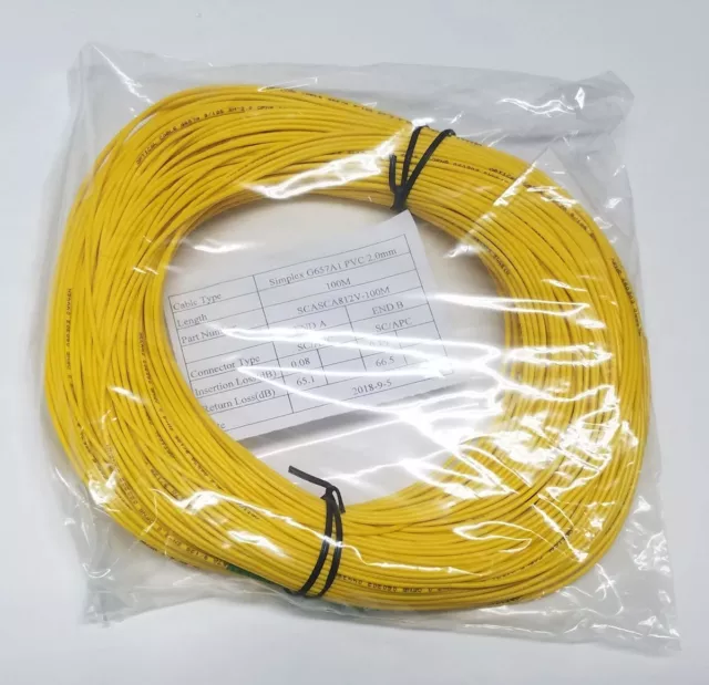 SC/APC-SC/APC Fiber Optic OTDR Launch Cable 100 meters SM 1310/1550nm Singlemode