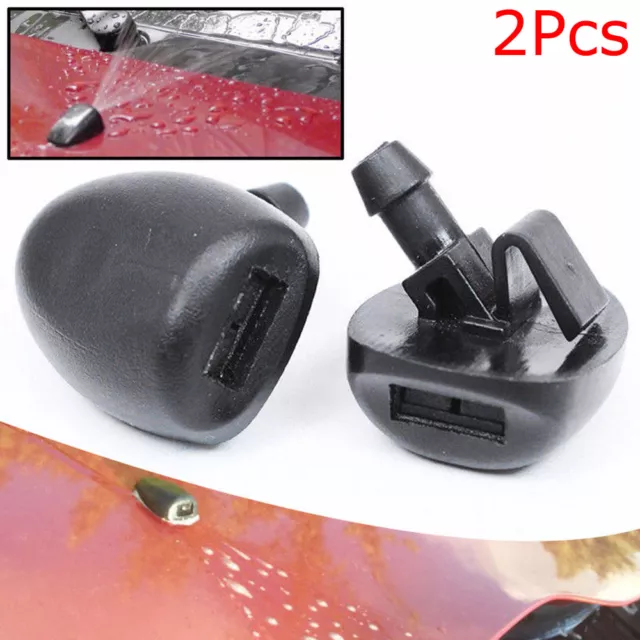 2x Front Windshield Wiper Water Spray Jet Washer Nozzle For Peugeot 407 207 206