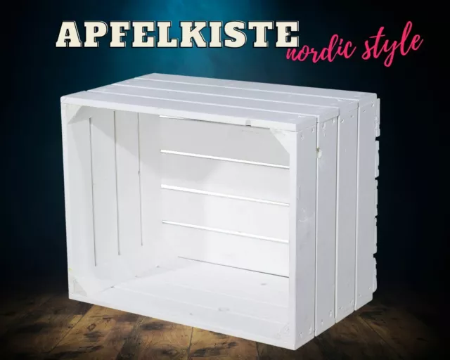 Neue weiße Apfelkiste Holzkiste Weinkiste Obstkiste 50x40x30cm Weinkisten DIY