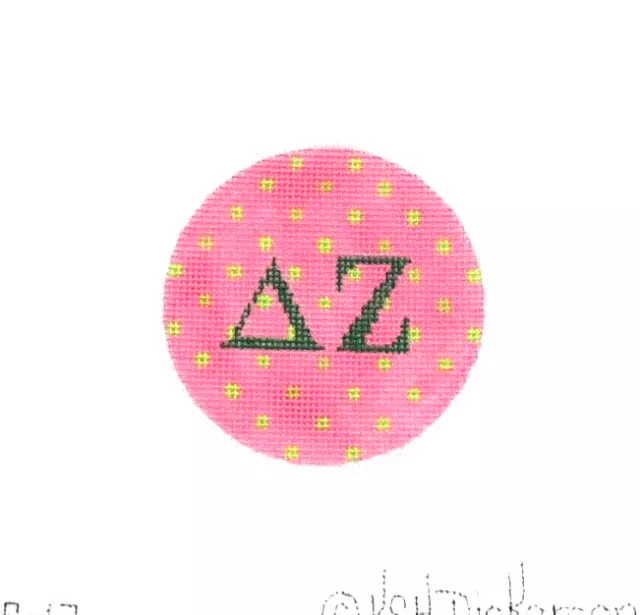 Kate Dickerson Delta Zeta RD Insert Handpainted Needlepoint Canvas