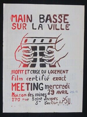 Affiche originale mai 68 CONTINUONS LE COMBAT PARIS PSU poster 1968 472 