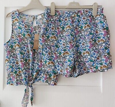 Brand New NEXT Girls Summer Outfit (Top + Shorts) Size 11 years, 100% Viscose
