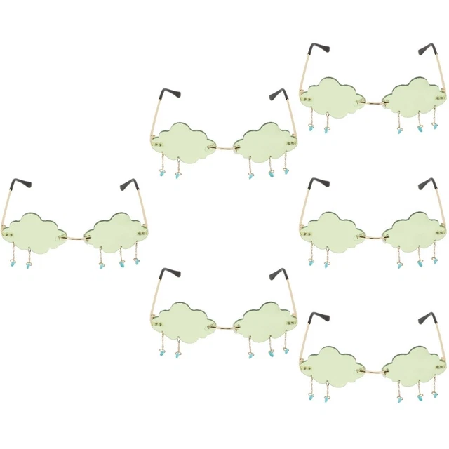 6 Pc Funny Party Glasses Cloud Rain Glasses Sunglasses Kids Photo Gift Wave