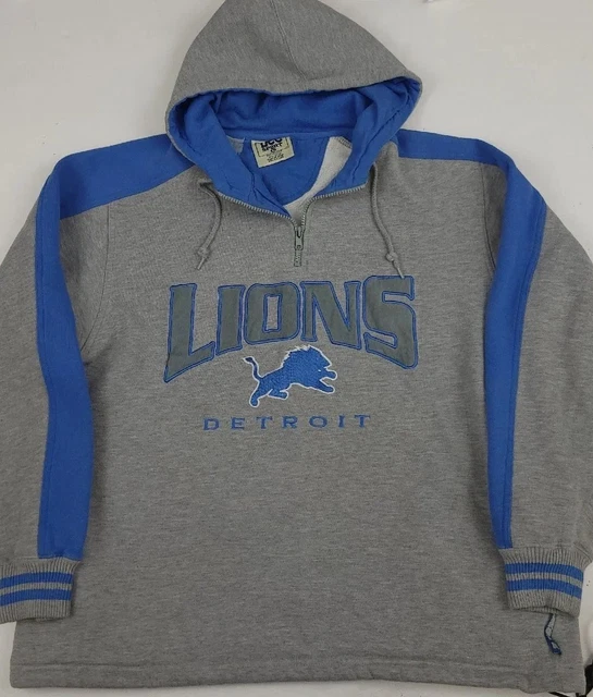 Vintage 90s Detroit Lions Lee Sport Hoodie Sweatshirt Vtg NFL USA Nutmeg 1990s