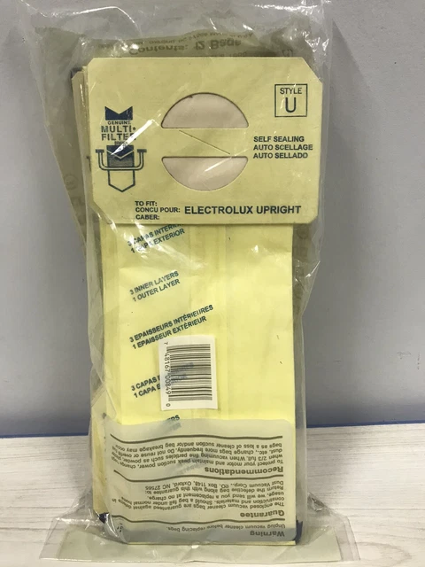 Multi-Filter Brand Electrolux Compatible Upright Vacuum Bags Style U Lot 12 QTY