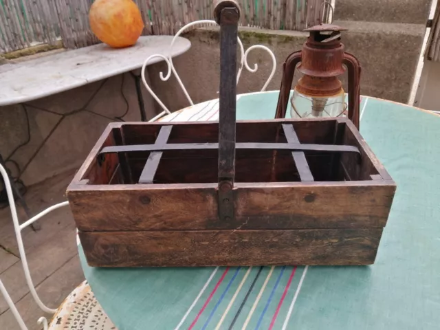 ANCIEN PORTE BOUTEILLE CASIER EN METAL Et Bois