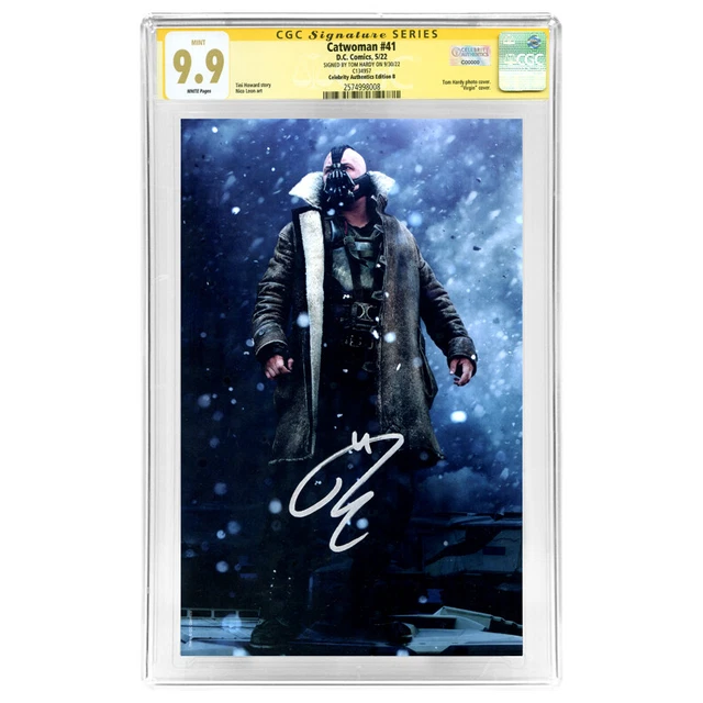 Tom Hardy Autographed 2022 Catwoman #41 Bane Batman CA Photo Variant CGC SS 9.9