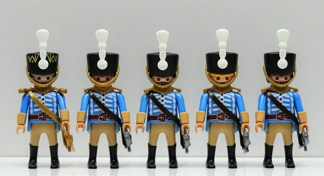 5 X Prusse Hussard Dragon Playmobil Pour Chevalier Autriche Prussien Custom RAR