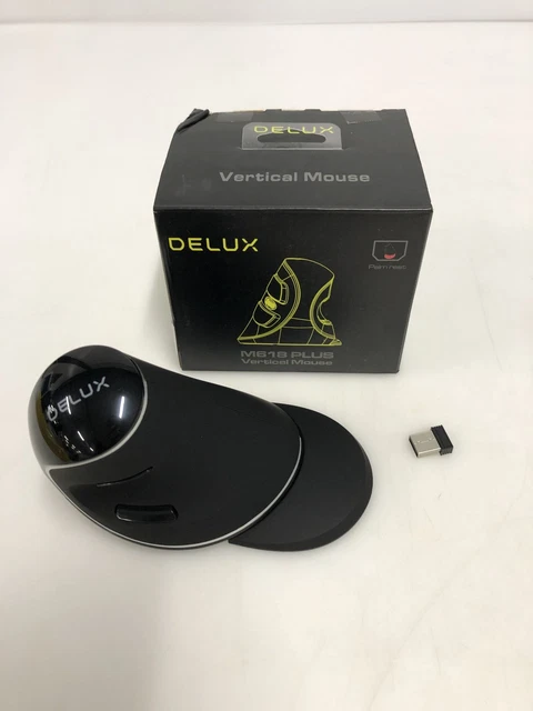 Mouse Verticale Wireless DeLUX M618MINI - Ricaricabile, Silenzioso, 6 Pulsanti, 4000 DPI, Per PC/Mac