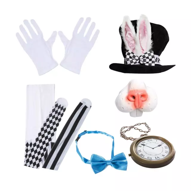 Costumes de Pâques pour Adultes Oreilles de Lapin Chapeau 6 Pièces Chapeau de