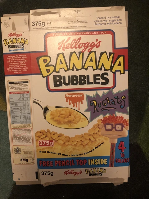 KELLOGG’S BANANA BUBBLES Cereal Box Rugrats Vintage 1995 Rare £9.00