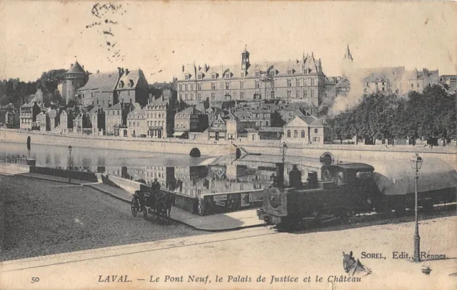 Cpa 53 Laval / Le Pont Neuf / Train