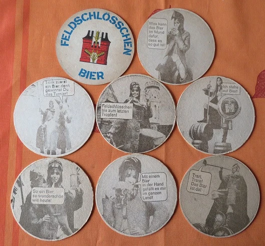 suisse : 7 anciens sous-bocks de série feldschlösschen