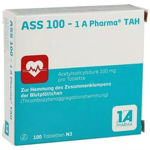 3x ASS 100 - 1A Pharma TAH Tabletten 100 St PZN: 6312077