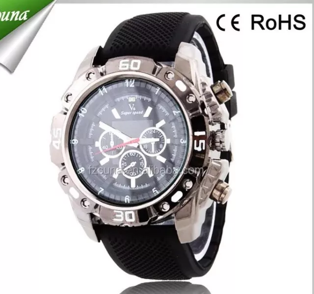 Orologio Uomo Nero Cinturino IN Silicone da Polso Sportivo Quarzo U3201