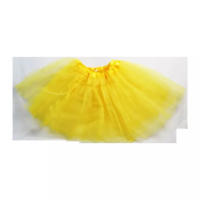 Quality Ladies Girls Kids TUTU Skirt Fancy Skirt Dress Up Party 3 Layers Yellow