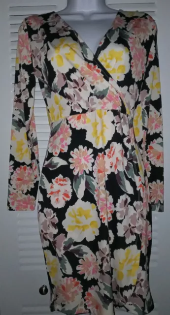 French Connection Womens Enoshima Jersey Floral Faux Wrap Short Mini Dress NWT