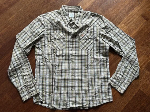 HOLLISTER TAGLIA L Slim Camicia Uomo Cotone Manica Lunga Multicolor Verde EUR 15 00 PicClick IT