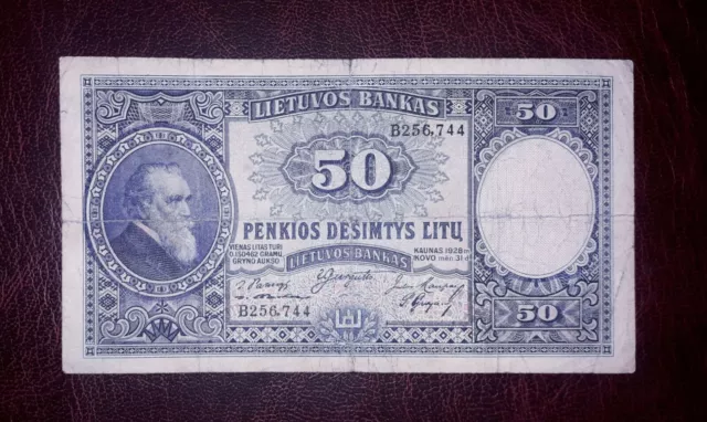 Lithuania 50 litu banknote,1928year(normal condition)