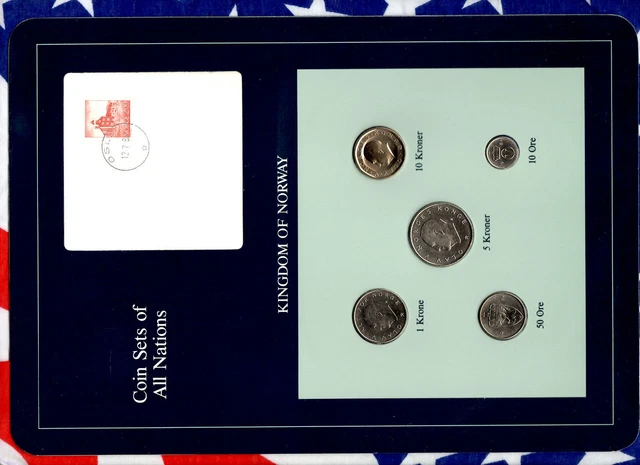 Coin Sets of All Nations Norway w/card UNC All 1984 but 1,5 Kroner 1983