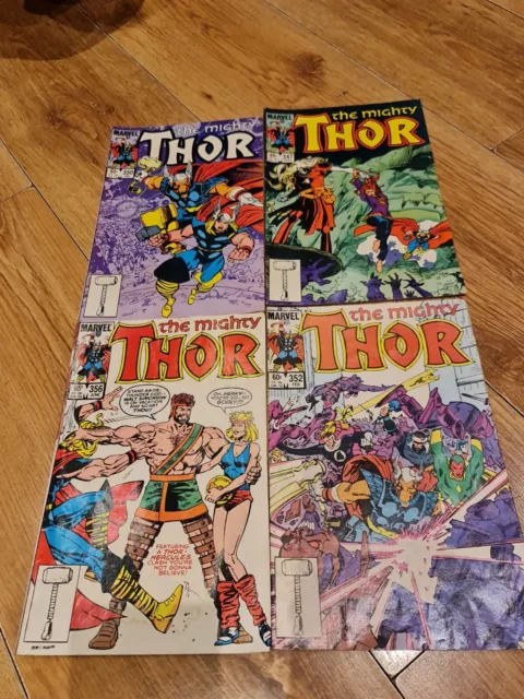 The Mighty Thor Comic Bundle Marvel 340,350,352,356