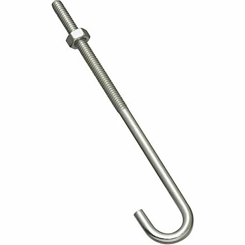 Bolt J-Hook 1/4X6In Zinc