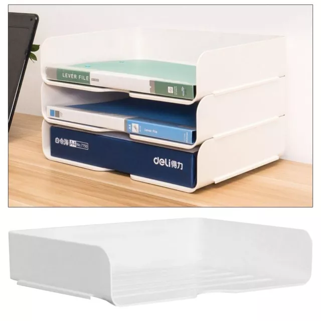 1Pcs Office Book Rack Desktop File Tray Stackable Paper Holder Shelf