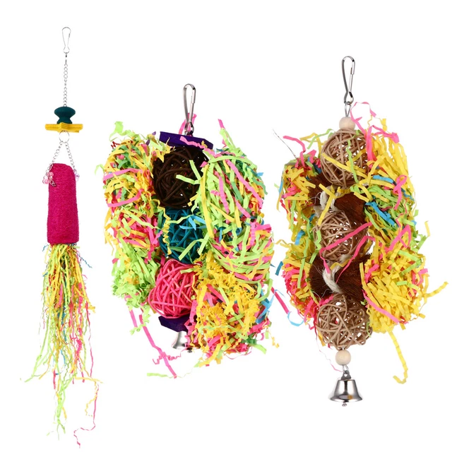3 piezas juguetes para mordeduras de loro periquitos jaula juguete jaula de guacamayo juguete