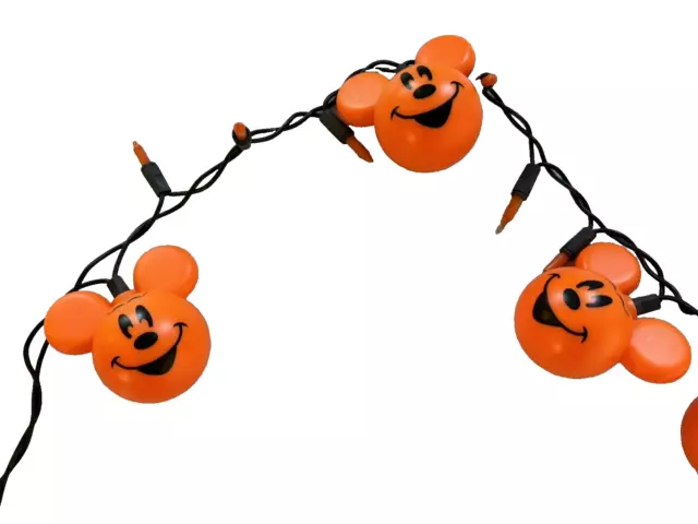 Disney Mickey Mouse Halloween Pumpkin String Lights Set of 7 Orange 2