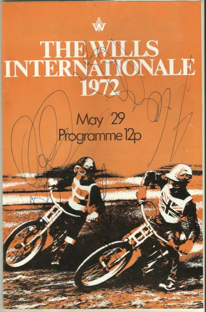 Autographed Vint Speedway Prog Wimbledon The Wills Internationale 29th May 1972