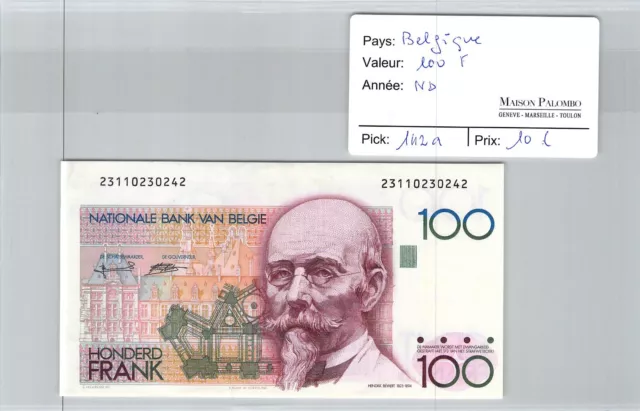 Banknote Belgium - 100 Francs ND - Pick 142a - N° 23110230242